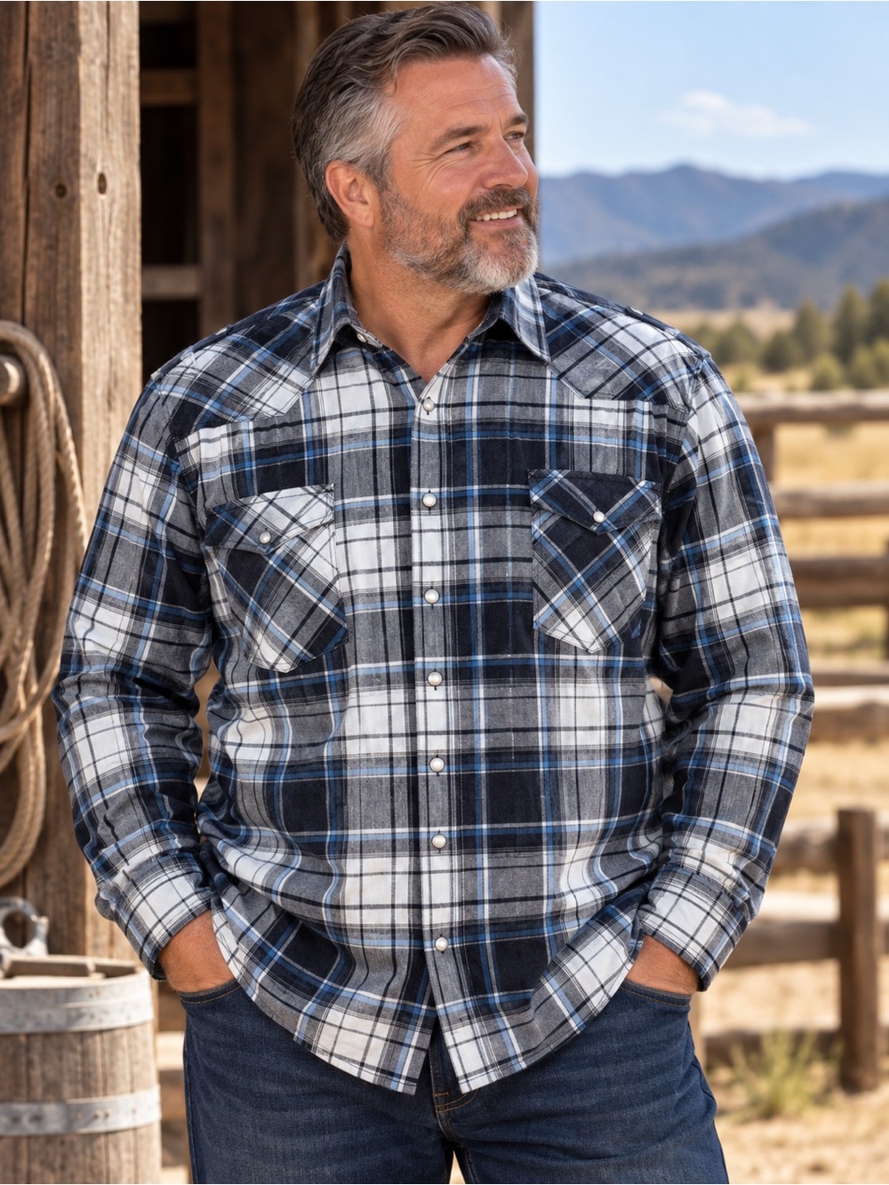 Buffalo David Bitton SIERRA Men’s XXL 100% Cotton Western Plaid Shirt NWT